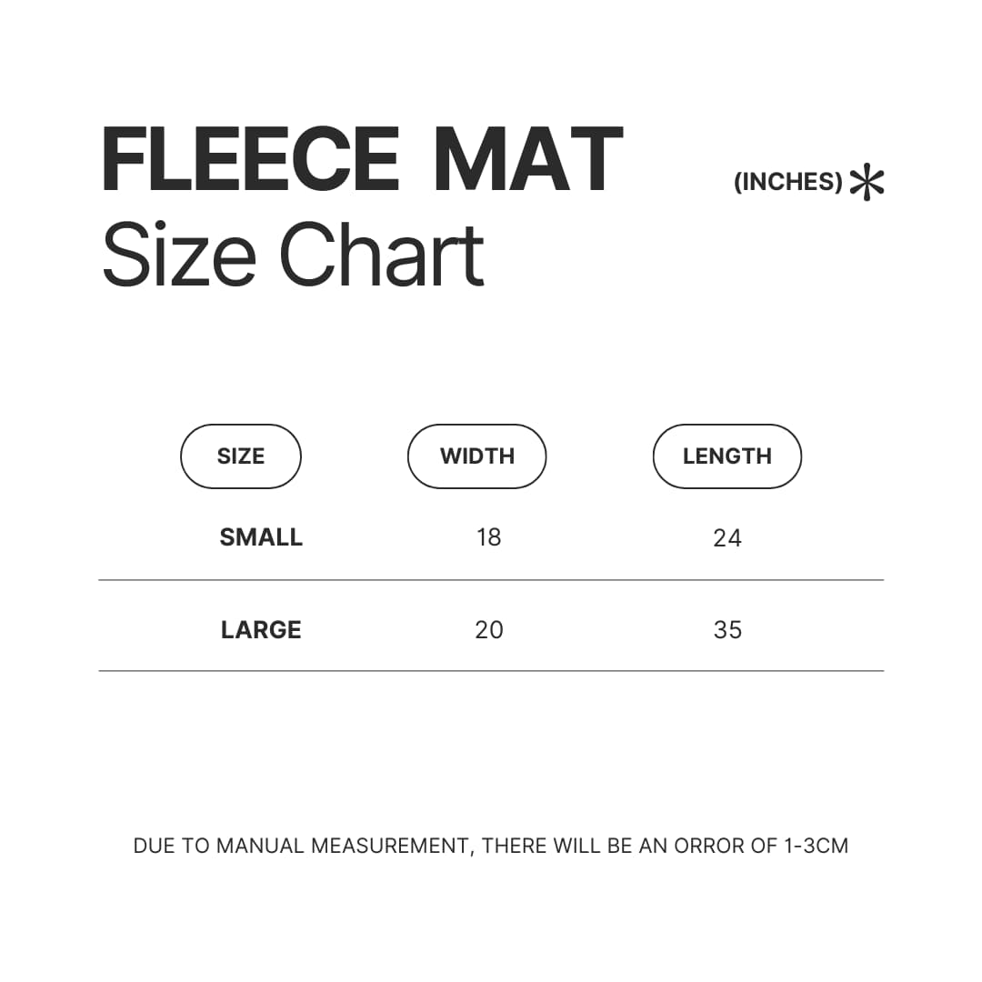 Fleece Mat Size Chart - Lovejoy Shop