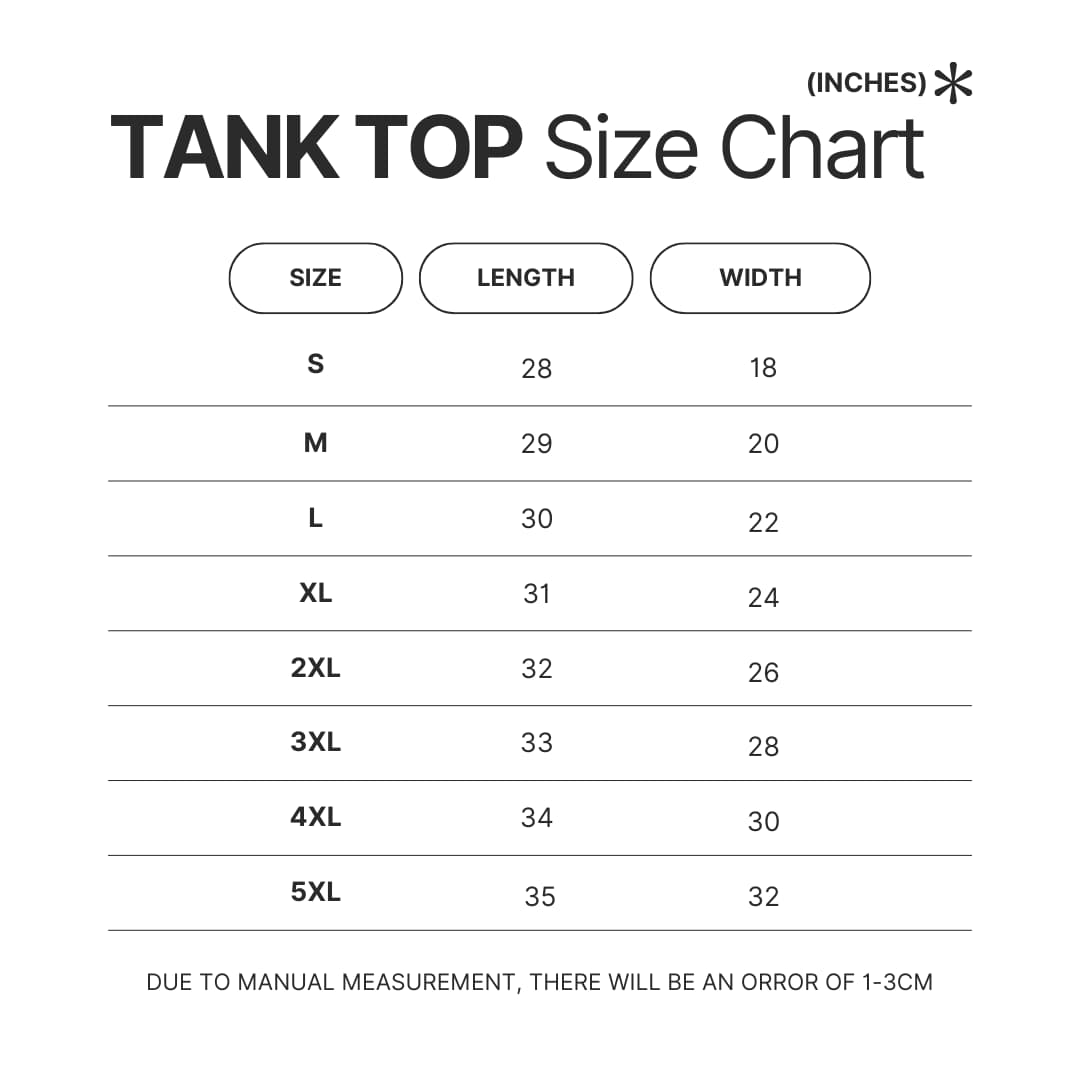 Tank Top Size Chart - Lovejoy Shop